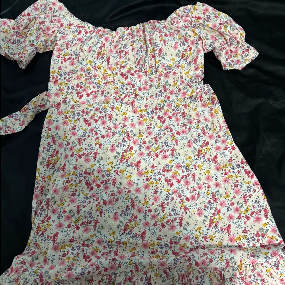 Cute Floral Tie Back Dress